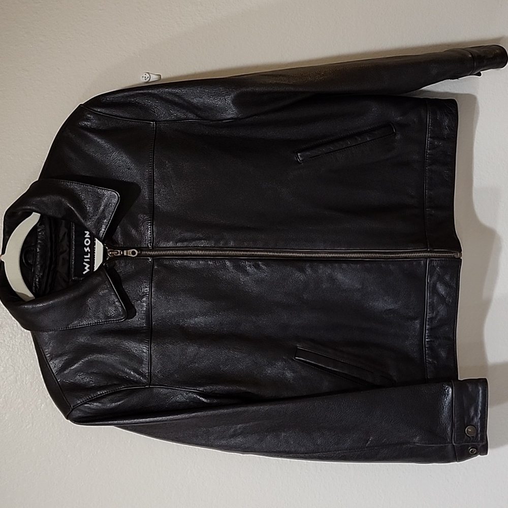 Wilson Dark Brown Leather Zip-Front Men’s Jacket